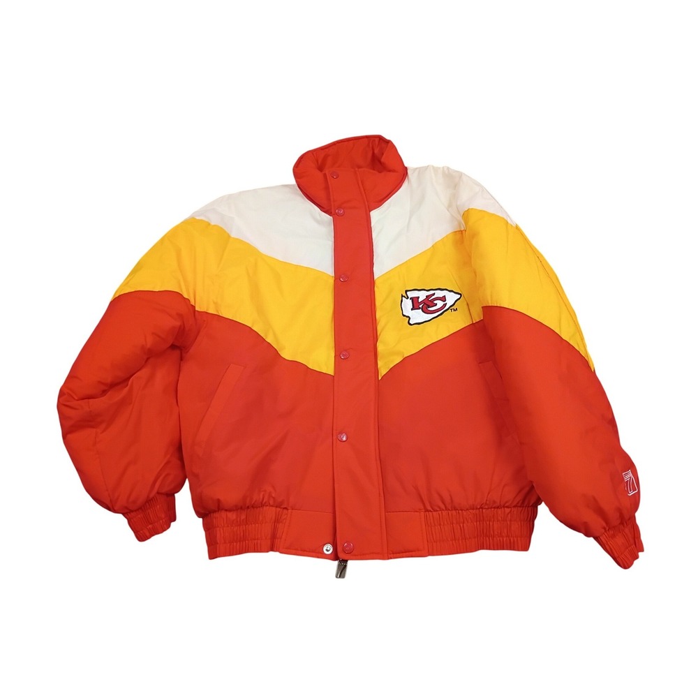 Logo 7 Kansas City Chiefs Puffer Jacket Mens Large Red Vintage 90s NFL Bomber